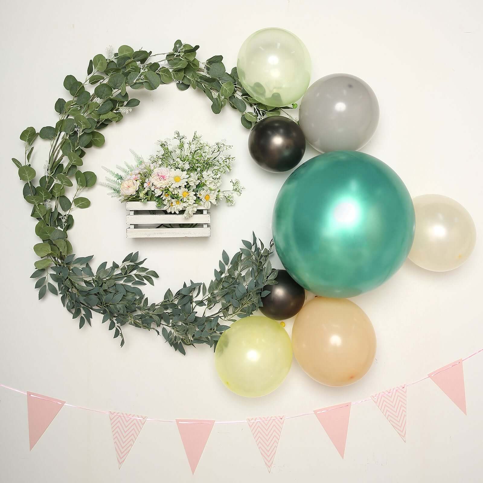5 Pack Metallic Chrome Green Latex Helium or Air Party Balloons 18" - Image 9