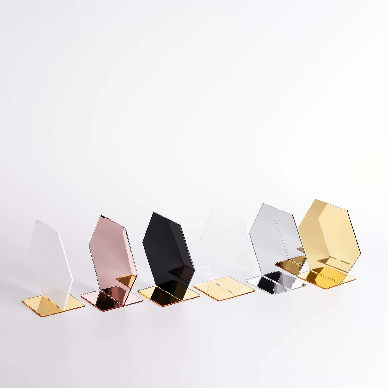 5-Pack Acrylic Table Sign Holders 5", Silver Hexagon Design - Perfect for Wedding Table Numbers and Menus - Image 12