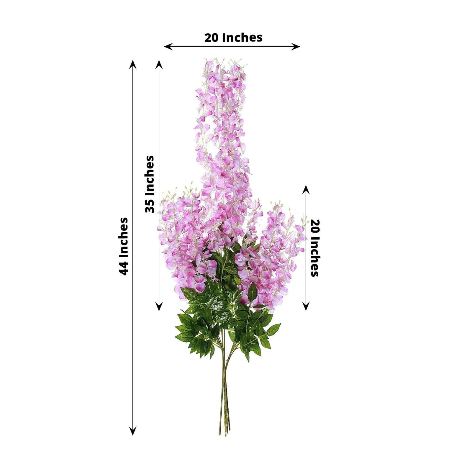 5 Pack Artificial Silk Hanging Wisteria Flower Garland Vines in Lavender Lilac, 3 Strands in 1 Bush - 44" - Image 3