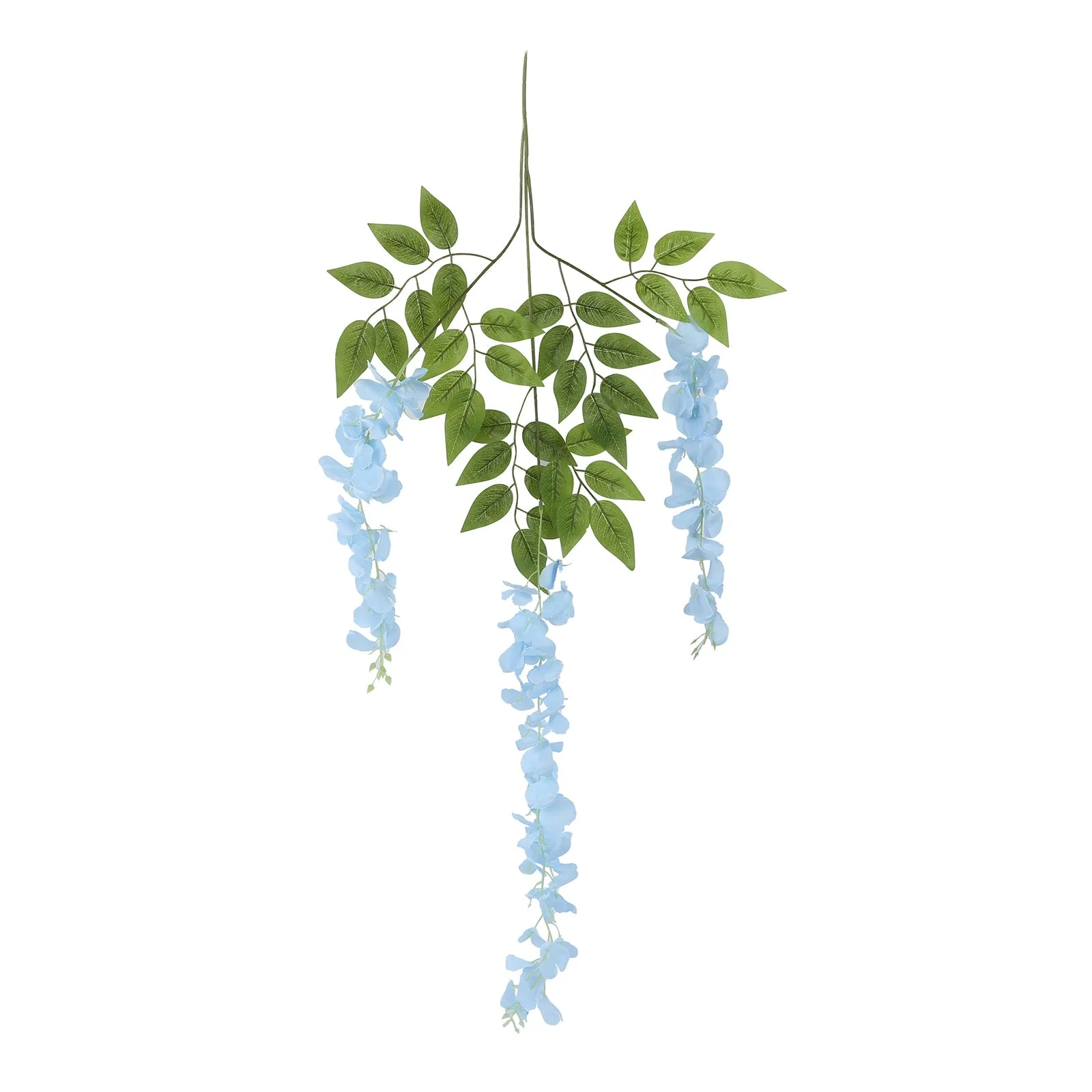 5 Pack Artificial Silk Hanging Wisteria Flower Garland Vines in Light Blue, 3 Strands in 1 Bush - 44" - Image 5