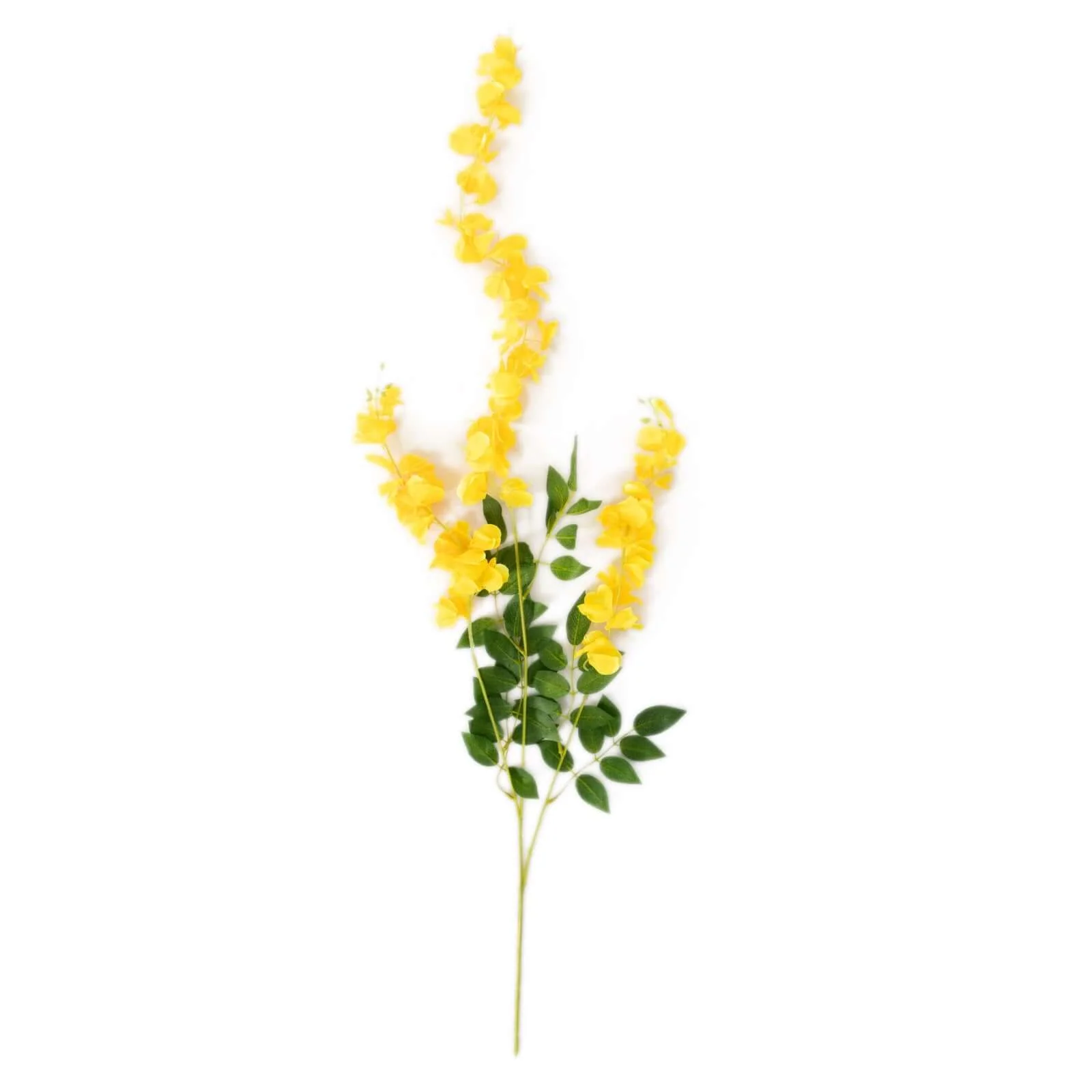 5 Pack Artificial Silk Hanging Wisteria Flower Garland Vines in Yellow, 3 Strands in 1 Bush - 44" - Image 6