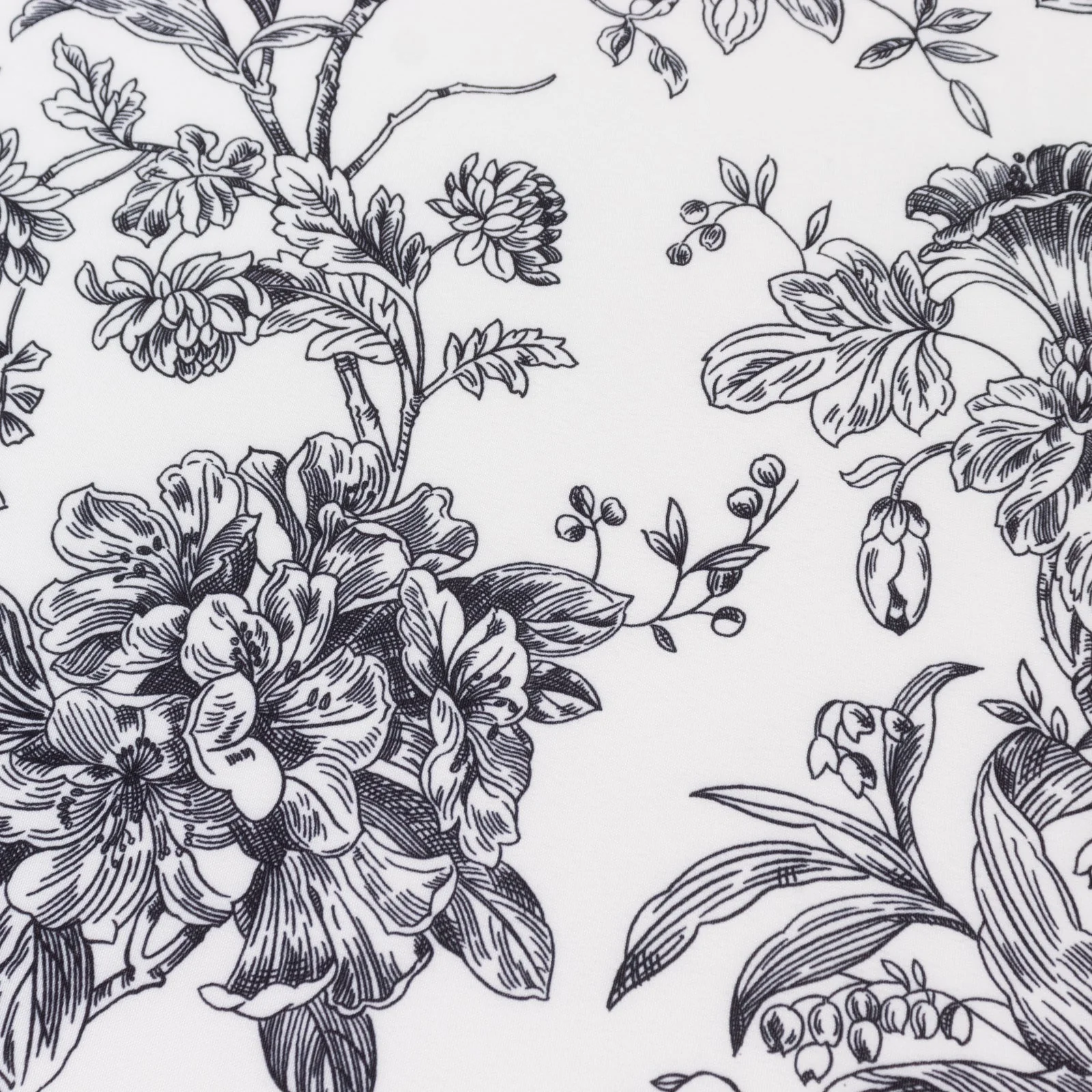 5 Pack Polyester Dinner Napkins 20"x20" White with Black French Toile Pattern - Chic Floral Cloth Napkins - Image 6