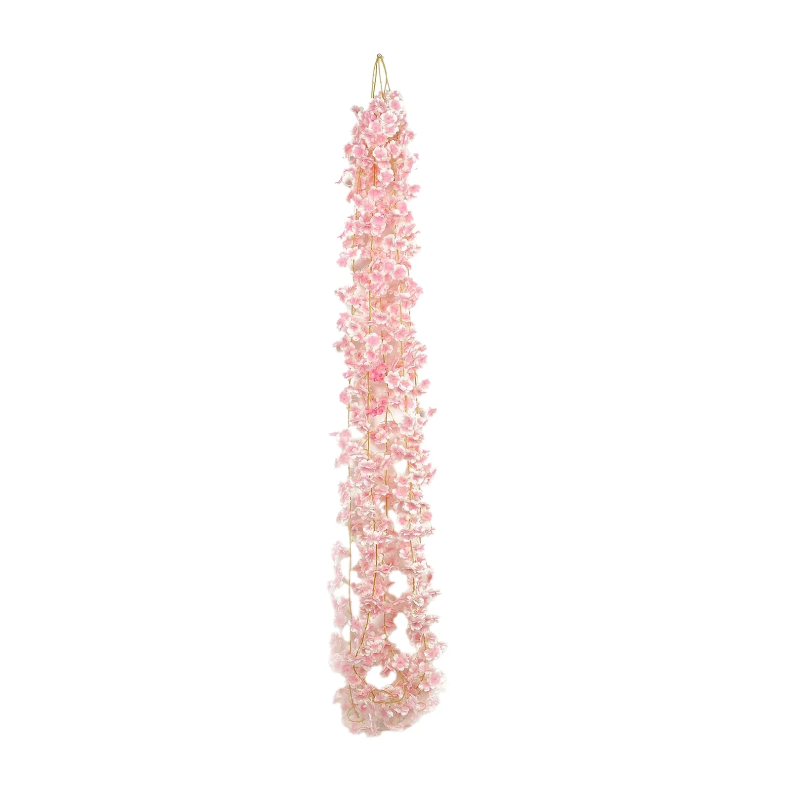 5 Pack Blush Artificial Cherry Blossom Flowers Garland, Silk Floral Hanging Vines - 6ft - Image 6