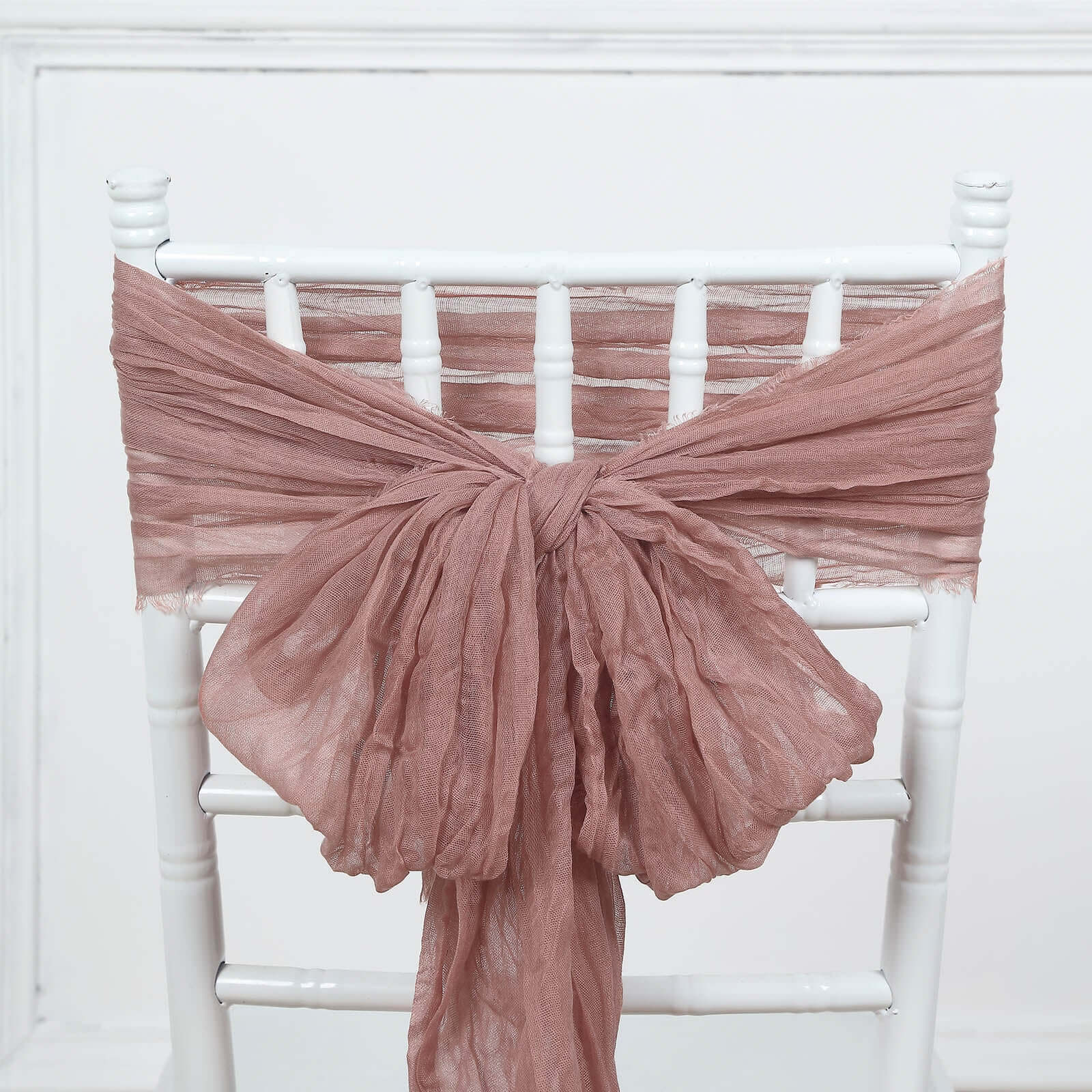 5 Pack Cheesecloth Gauze Chair Sashes 16"x88" Dusty Rose - Boho Decorative Accent - Image 2