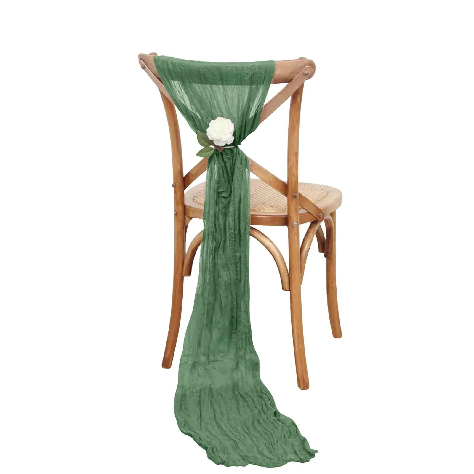 5 Pack Cheesecloth Gauze Chair Sashes 16"x88" Olive Green - Boho Decorative Accent - Image 6