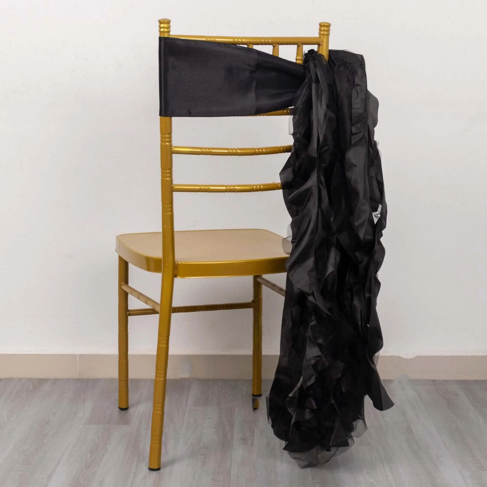 5 Pack Chiffon Satin Chair Sashes Black Curly Willow Style - Easy to Use Flowy Chair Bows for Soft & Romantic Event Decor - Image 7