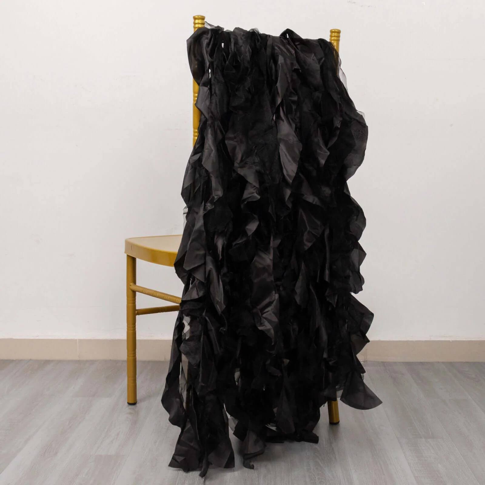 5 Pack Chiffon Satin Chair Sashes Black Curly Willow Style - Easy to Use Flowy Chair Bows for Soft & Romantic Event Decor - Image 8