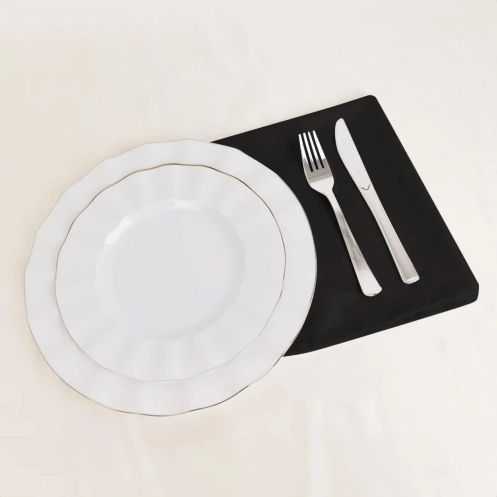 5 Pack Cotton Blend Napkins 20"x20" Black - Durable & Wrinkle Resistant Cloth Napkins - Image 2