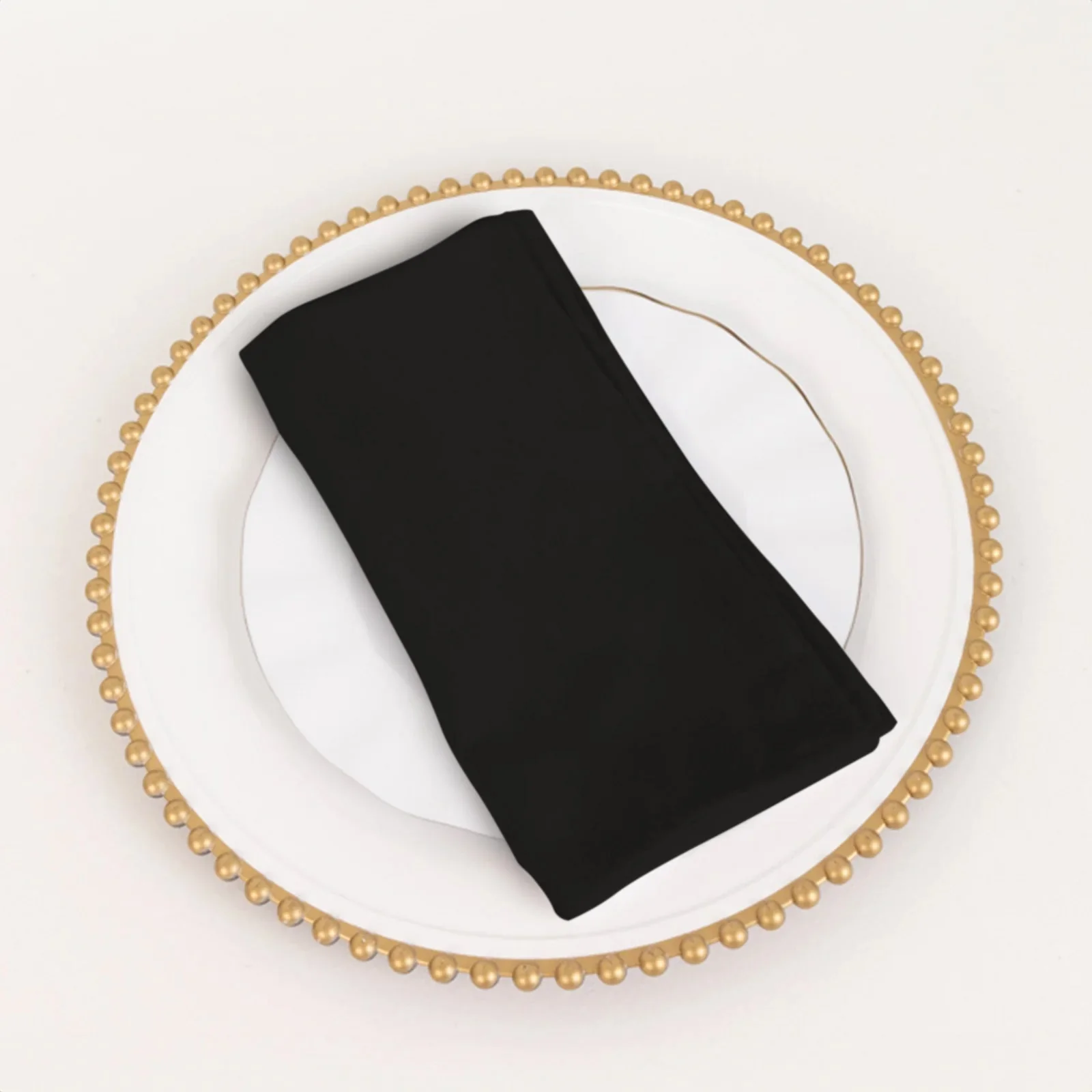 5 Pack Cotton Blend Napkins 20"x20" Black - Durable & Wrinkle Resistant Cloth Napkins - Image 3