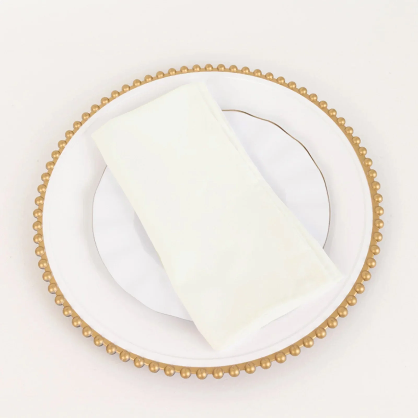 5 Pack Cotton Blend Napkins 20"x20" Ivory - Durable & Wrinkle Resistant Cloth Napkins - Image 3