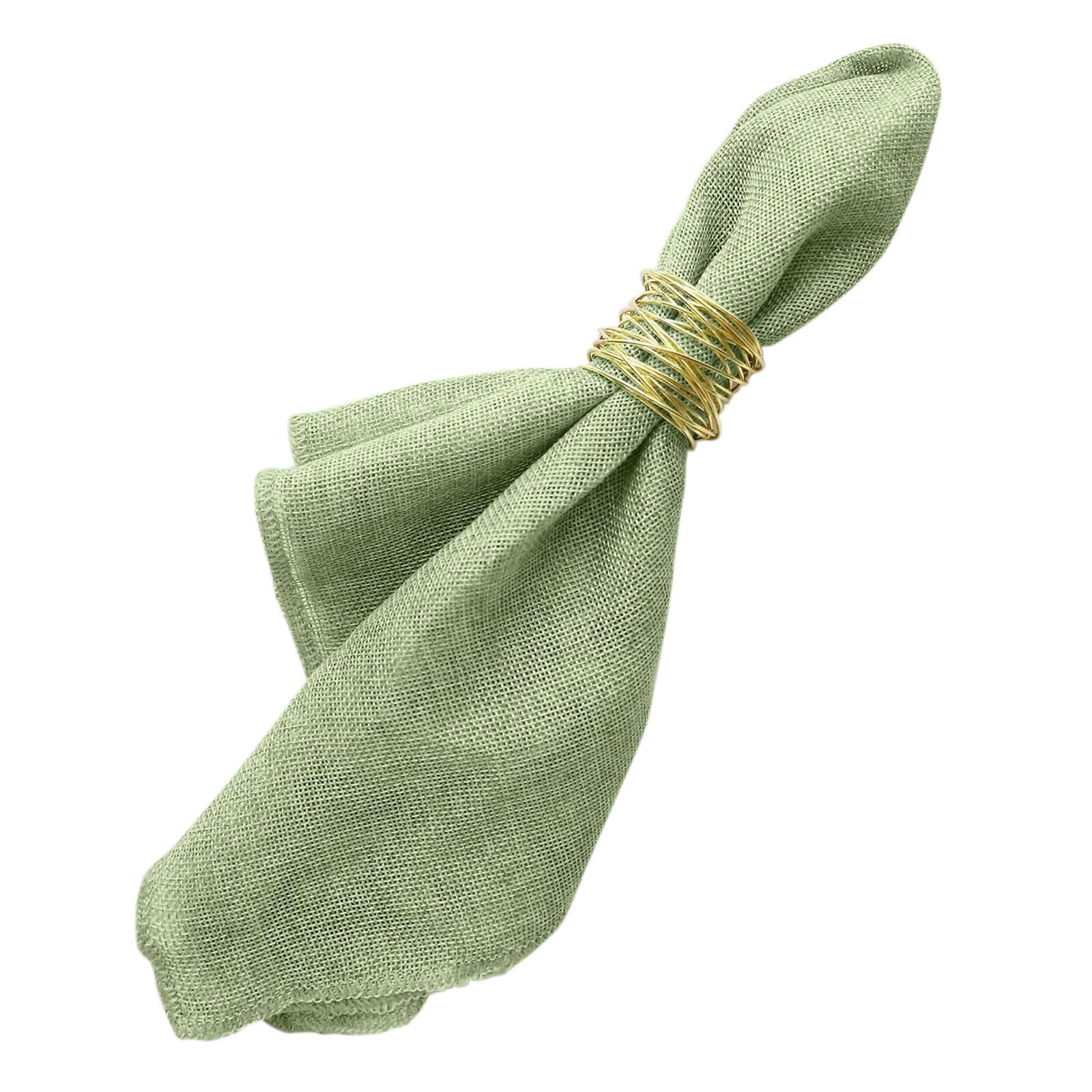 5 Pack Faux Jute Napkins 19"x19" Sage Green - Rustic Chic Faux Burlap Dinner Napkins - Image 6