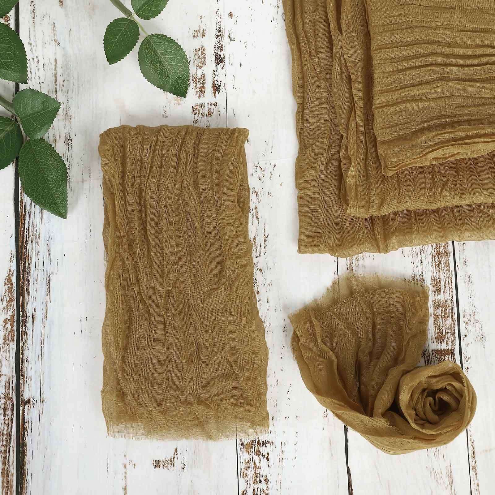 5 Pack Gauze Cheesecloth Napkins 24"x19" Gold - Reusable Cloth Napkins for Rustic Farmhouse Table Settings - Image 8