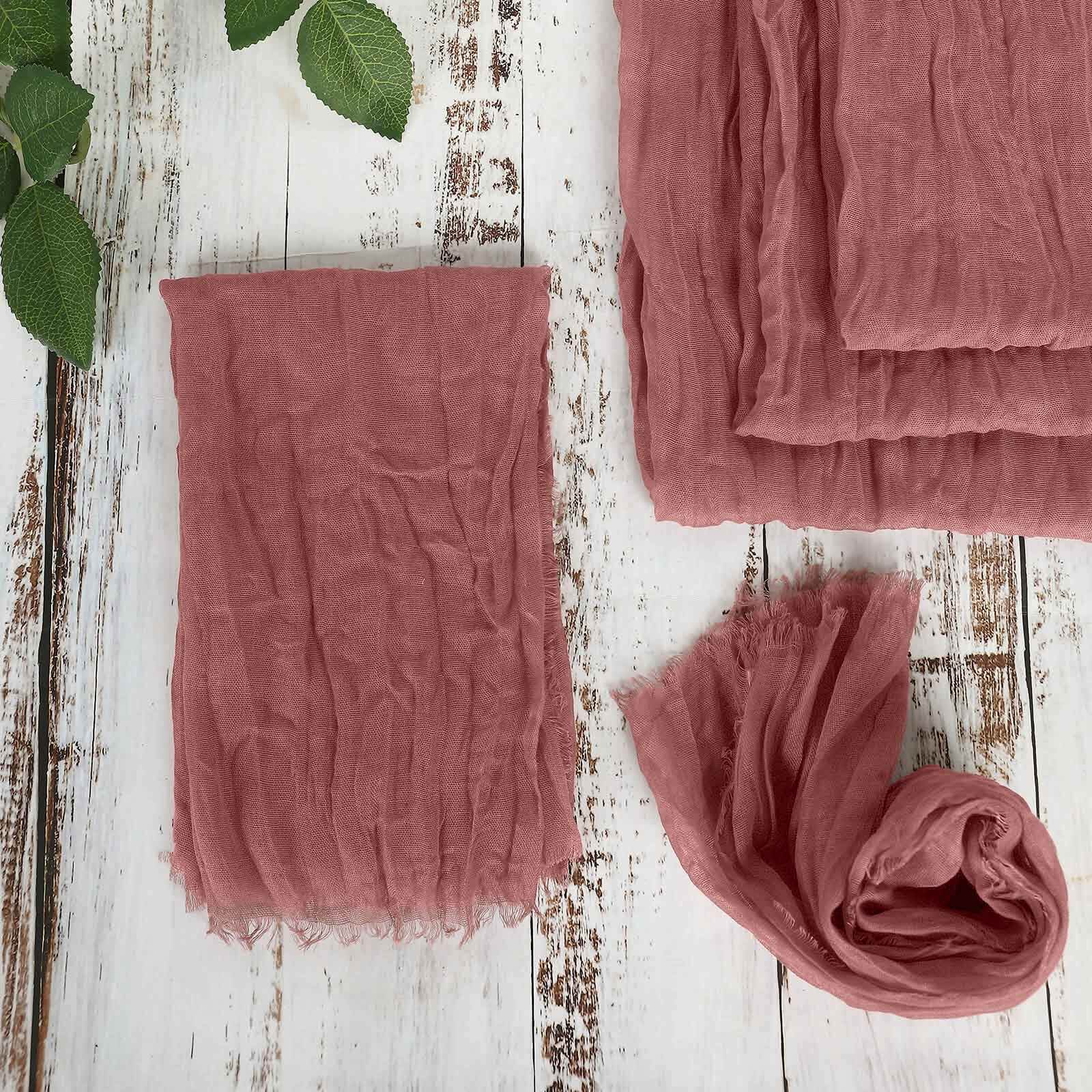 5 Pack Gauze Cheesecloth Napkins 24"x19" Mauve/Cinnamon Rose - Reusable Boho Dinner Napkins - Image 8