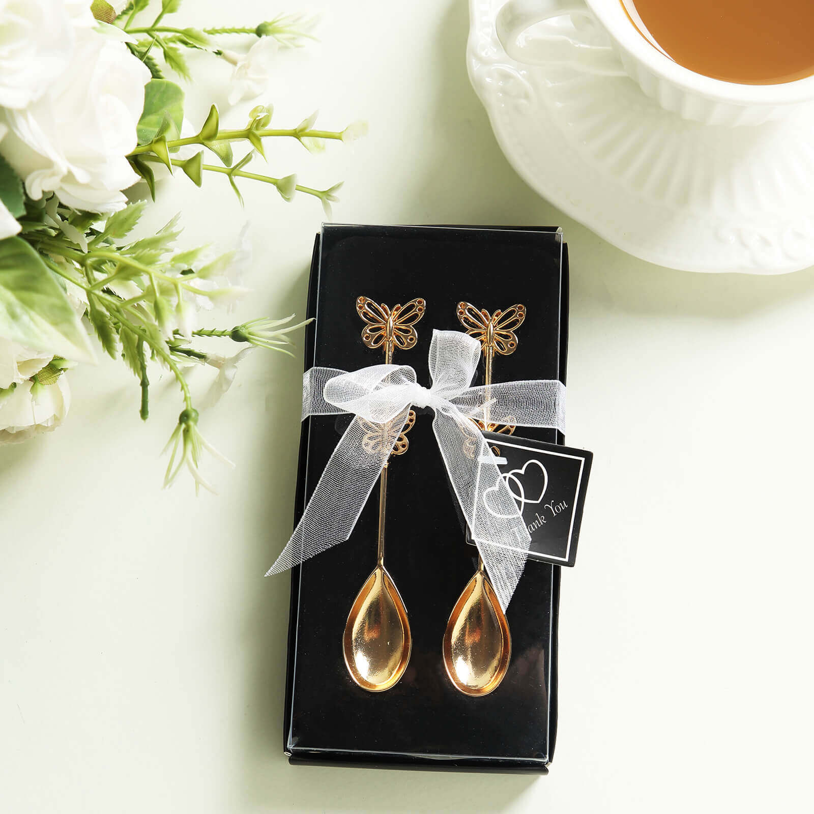 5 Pack Gold Metal Butterfly Handle Coffee Spoons - Image 8