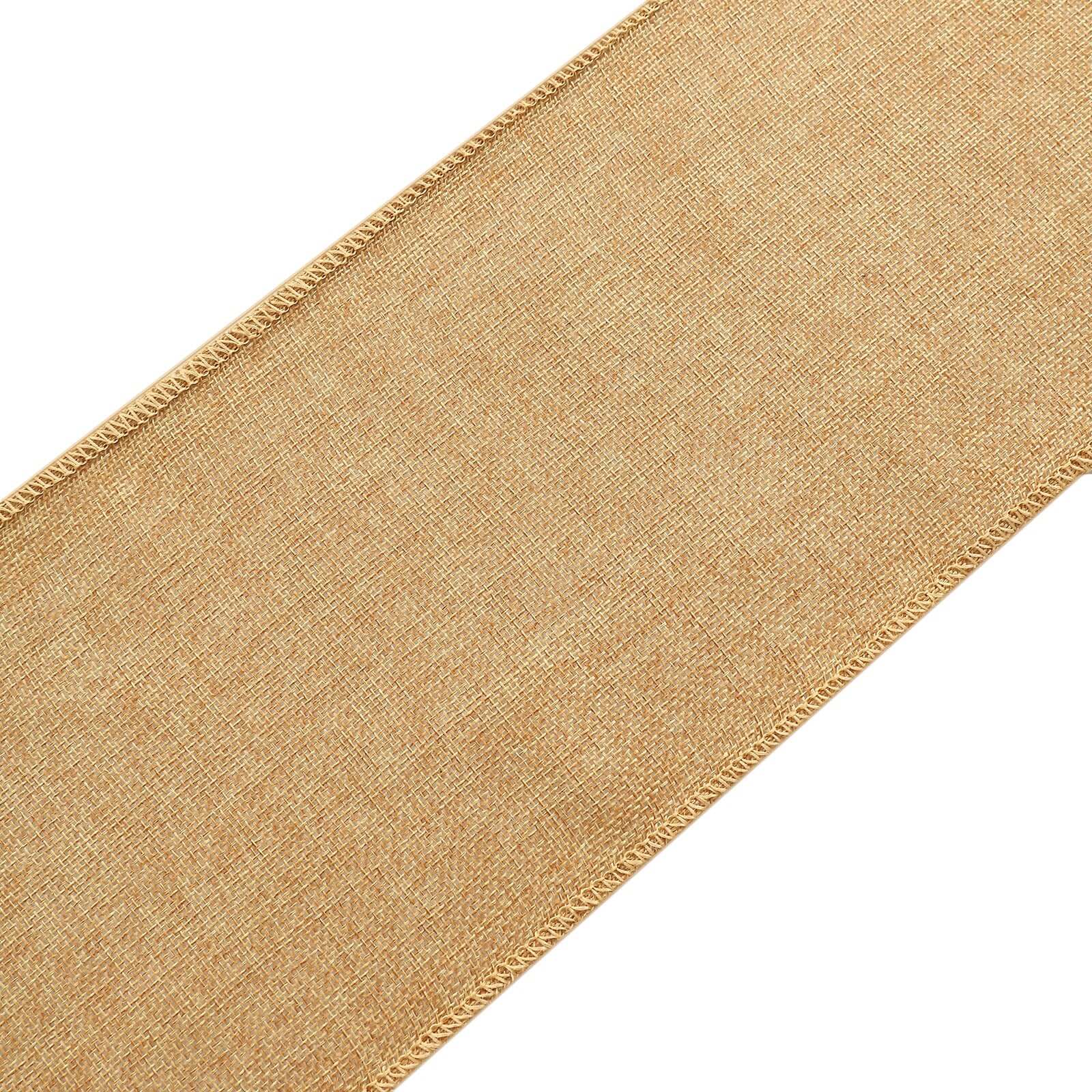 5 Pack Jute Faux Burlap Chair Sashes 6"x108" Gold - Boho Chic Linen Decor for Events - Image 8