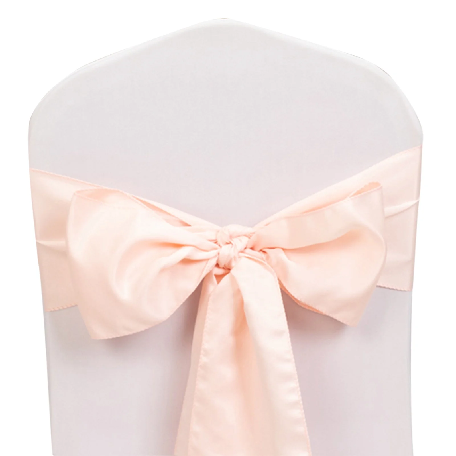 5 Pack Lamour Satin Chair Sashes 6"x106" Blush - Reusable Decorative Bows - Image 3