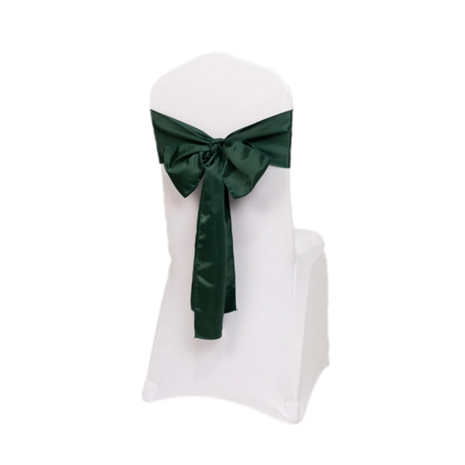 5 Pack Lamour Satin Chair Sashes 6"x106" Hunter Emerald Green - Reusable Decorative Bows - Image 6