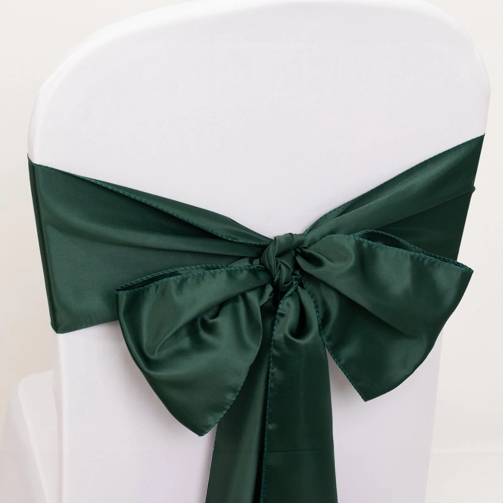 5 Pack Lamour Satin Chair Sashes 6"x106" Hunter Emerald Green - Reusable Decorative Bows - Image 8