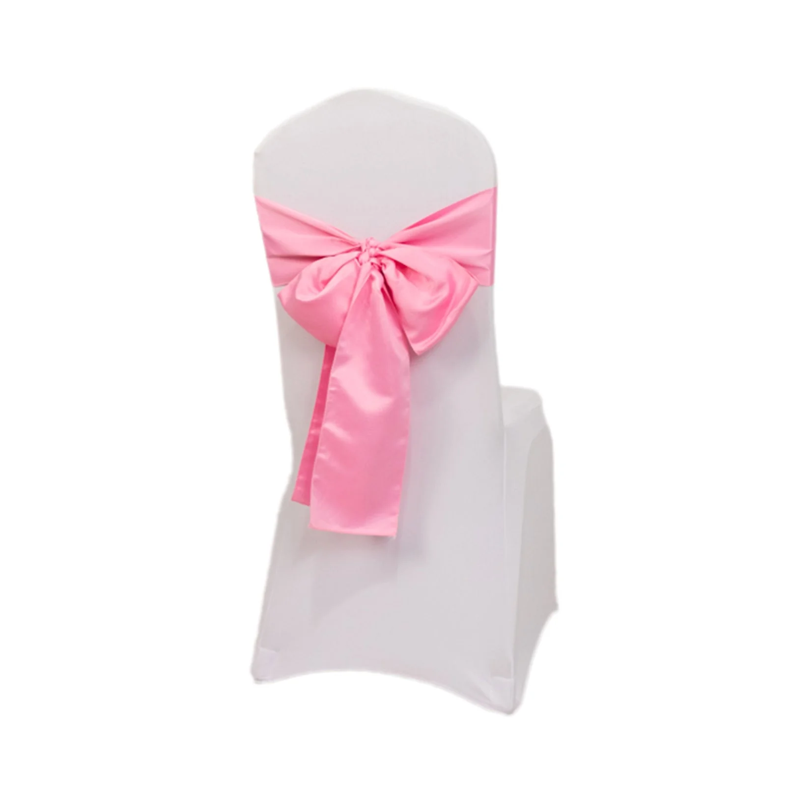 5 Pack Lamour Satin Chair Sashes 6"x106" Pink - Reusable Decorative Bows - Image 7