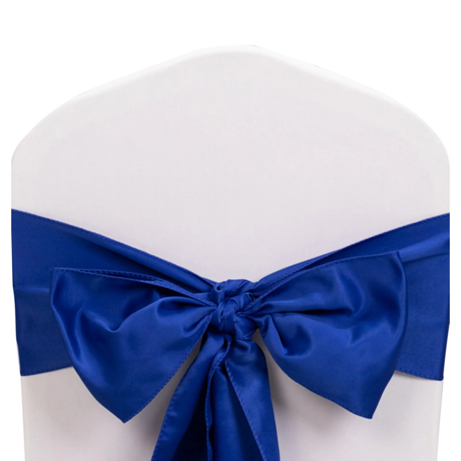 5 Pack Lamour Satin Chair Sashes 6"x106" Royal Blue - Reusable Decorative Bows - Image 3