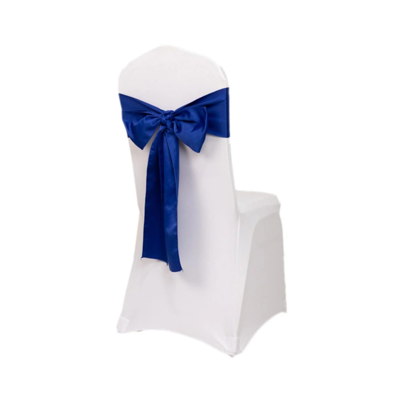 5 Pack Lamour Satin Chair Sashes 6"x106" Royal Blue - Reusable Decorative Bows - Image 6