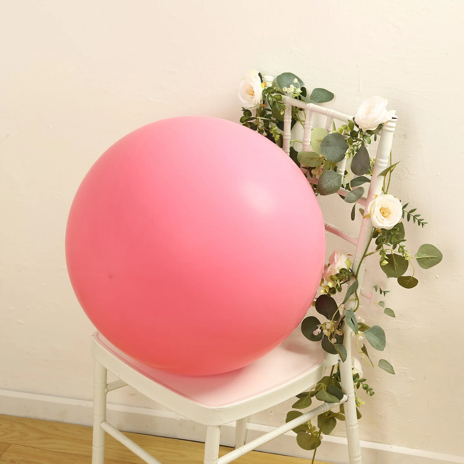 5 Pack Large Matte Pastel Pink Biodegradable Balloons, Round Eco-friendly Thickened Latex Party Balloons - 36" - Image 2