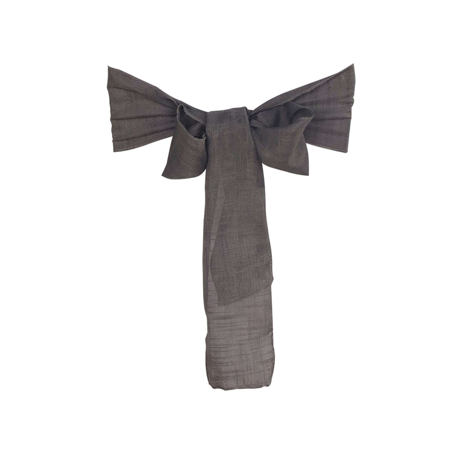 5 Pack Linen Chair Sashes 6"x108" Charcoal Gray Slubby Textured - Wrinkle-Resistant - Image 6