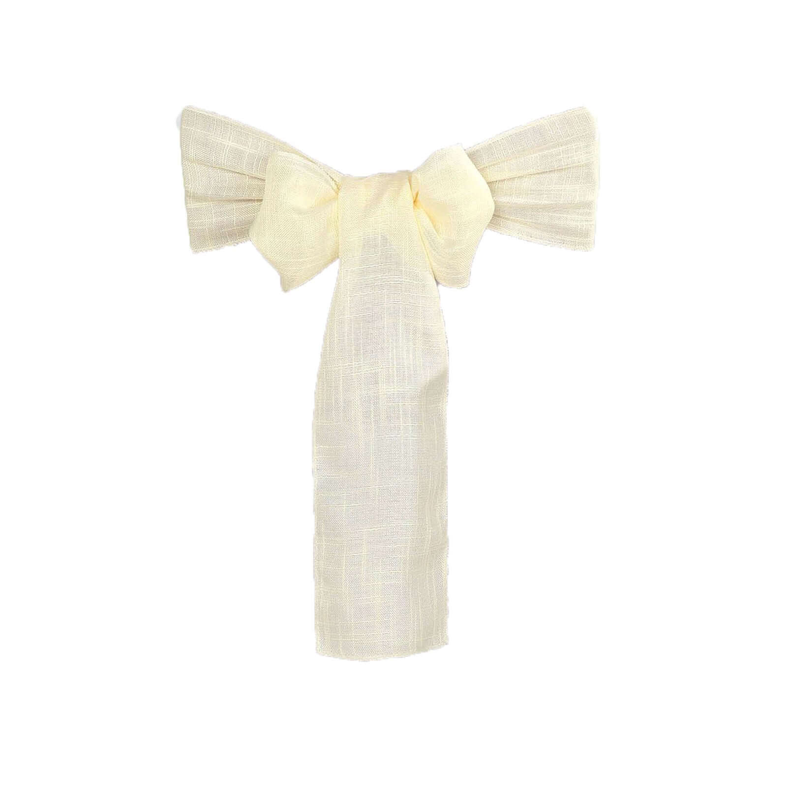 5 Pack Linen Chair Sashes 6"x108" Ivory Slubby Textured - Wrinkle-Resistant Design for Events - Image 6