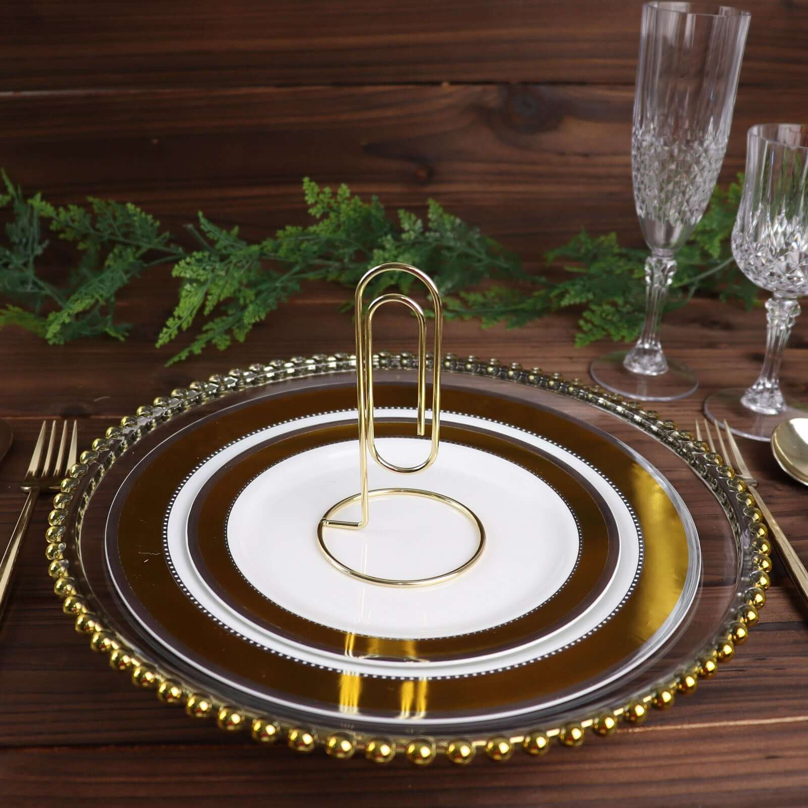 5-Pack Metal Card Holder Stands 5" Paperclip Design Gold - Table Number Stands and Wedding Menu Clips - Image 10