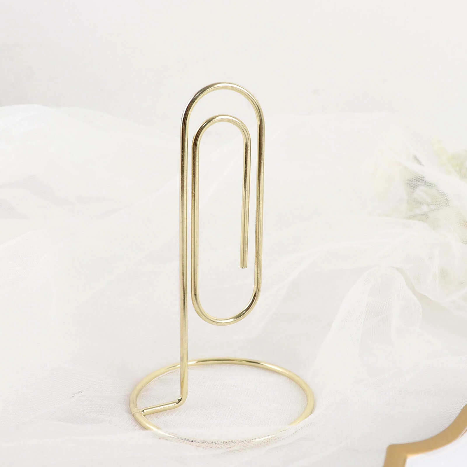 5-Pack Metal Card Holder Stands 5" Paperclip Design Gold - Table Number Stands and Wedding Menu Clips - Image 5