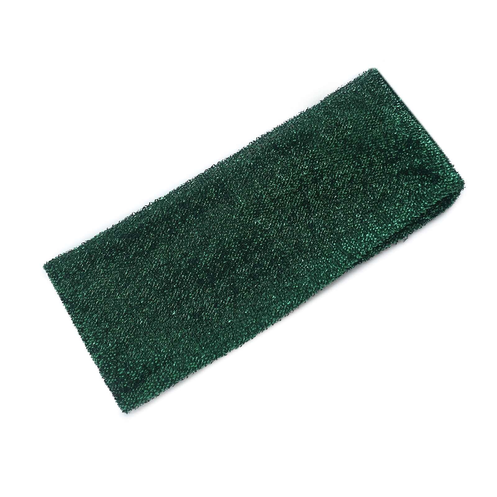 5 Pack Metallic Shimmer Tinsel Spandex Chair Sashes Hunter Emerald Green - Glittery Finish Stretch Chair Bands - Image 14