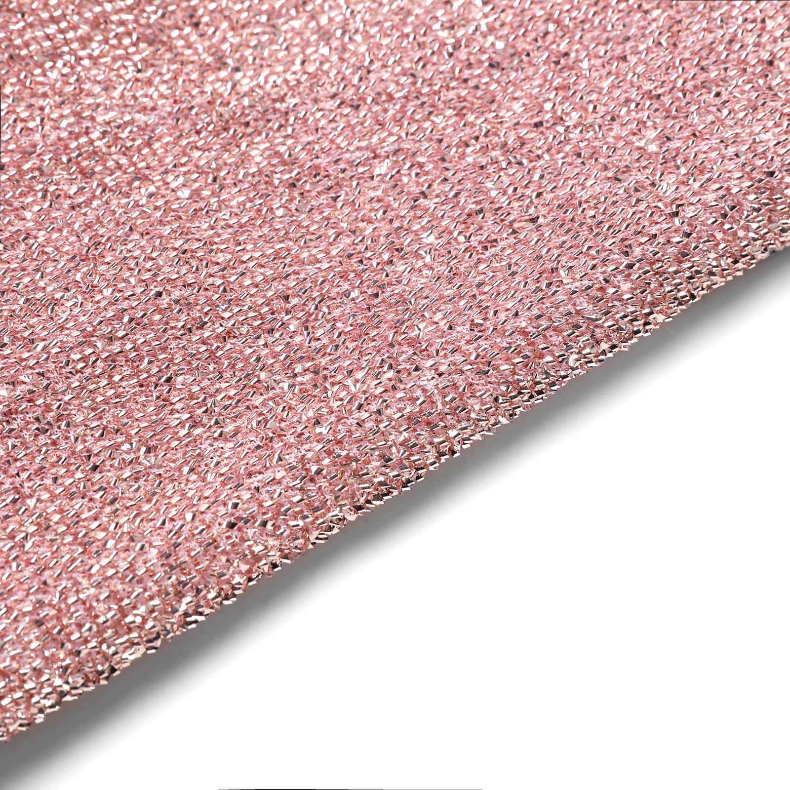 5 Pack Metallic Shimmer Tinsel Spandex Chair Sashes Rose Gold - Glittery Finish Stretch Chair Bands - Image 10
