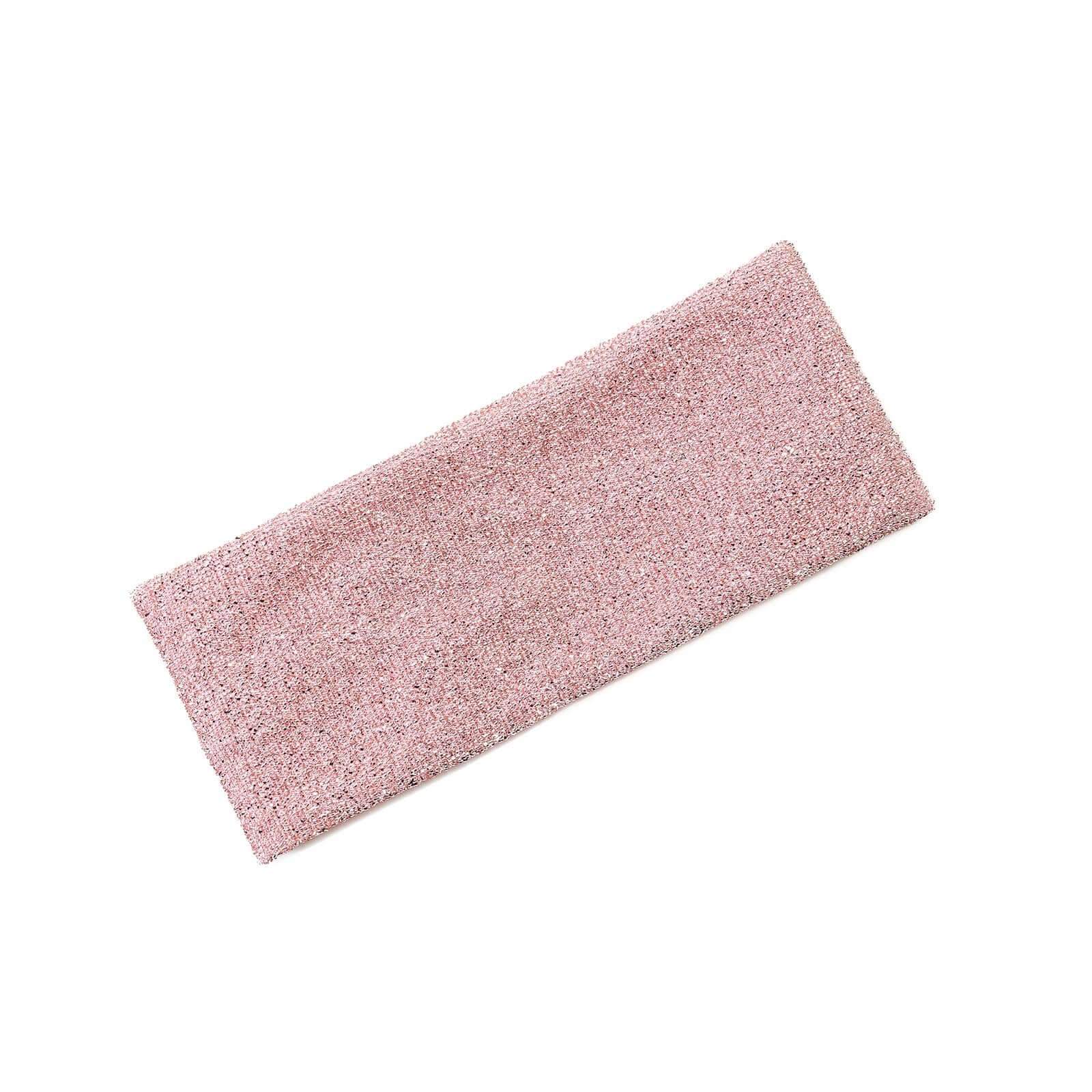 5 Pack Metallic Shimmer Tinsel Spandex Chair Sashes Rose Gold - Glittery Finish Stretch Chair Bands - Image 8