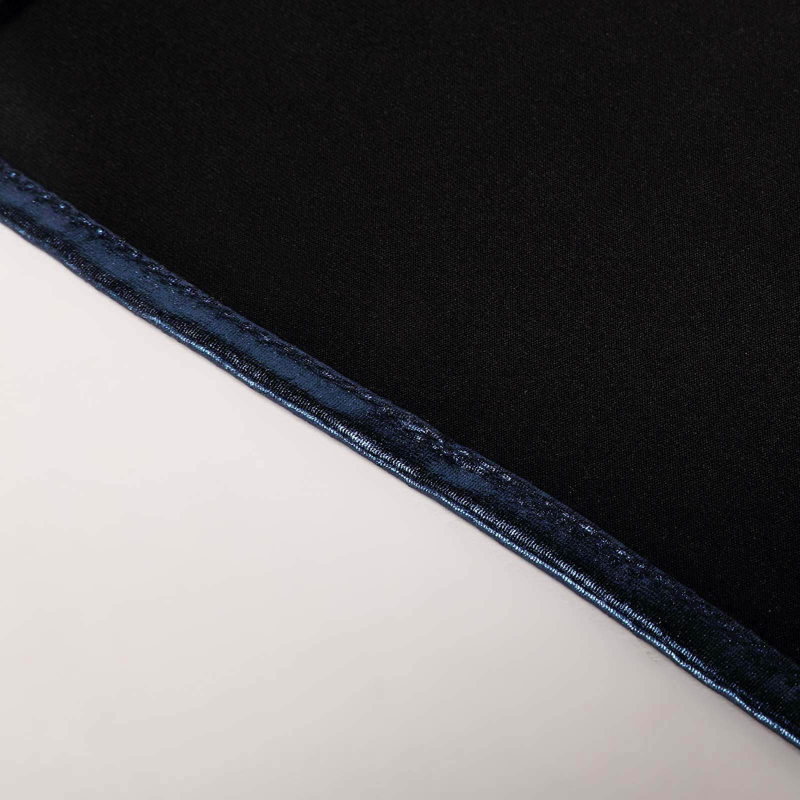 5 Pack Metallic Spandex Chair Sashes Navy Blue - Durable Stretch Chair Bands With Round Diamond Buckles - Image 14