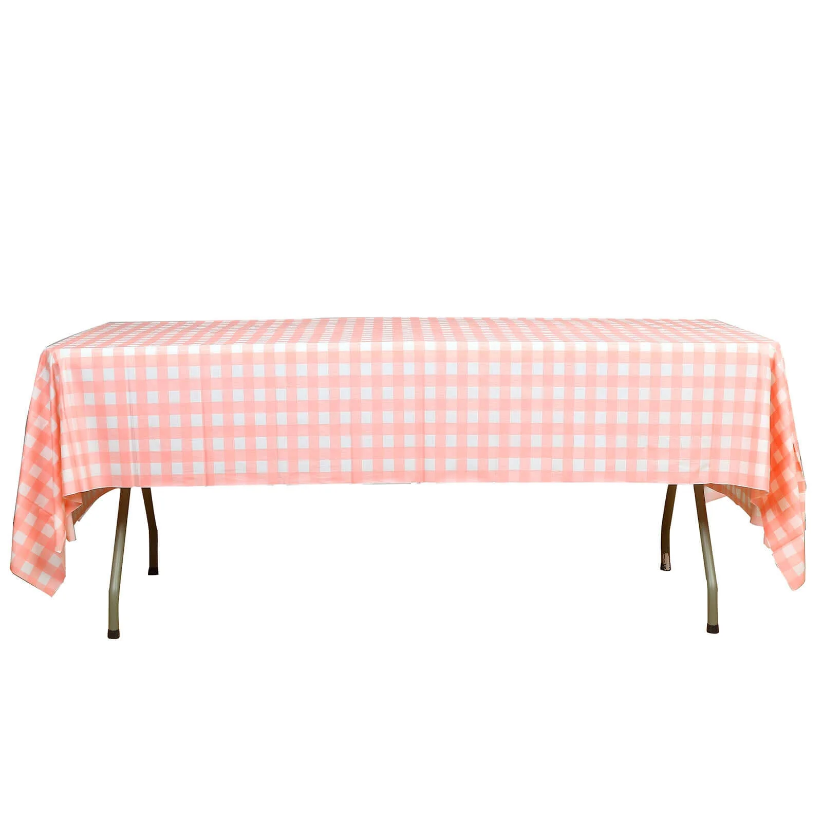 5-Pack Plastic Table Covers 54"x108" Pink Checkered Rectangle - PVC Waterproof Disposable Tablecloths - Image 7