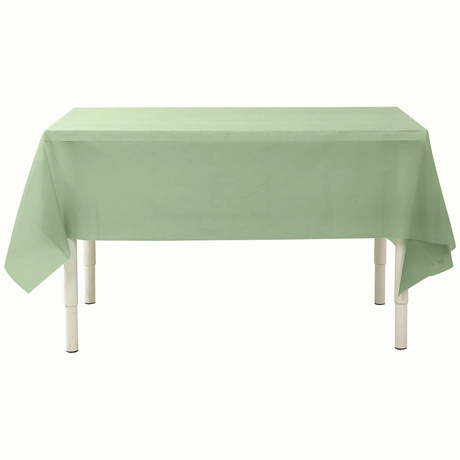 5-Pack Plastic Table Covers 54"x108" Sage Green Rectangle - PVC Waterproof Disposable Tablecloths - Image 11