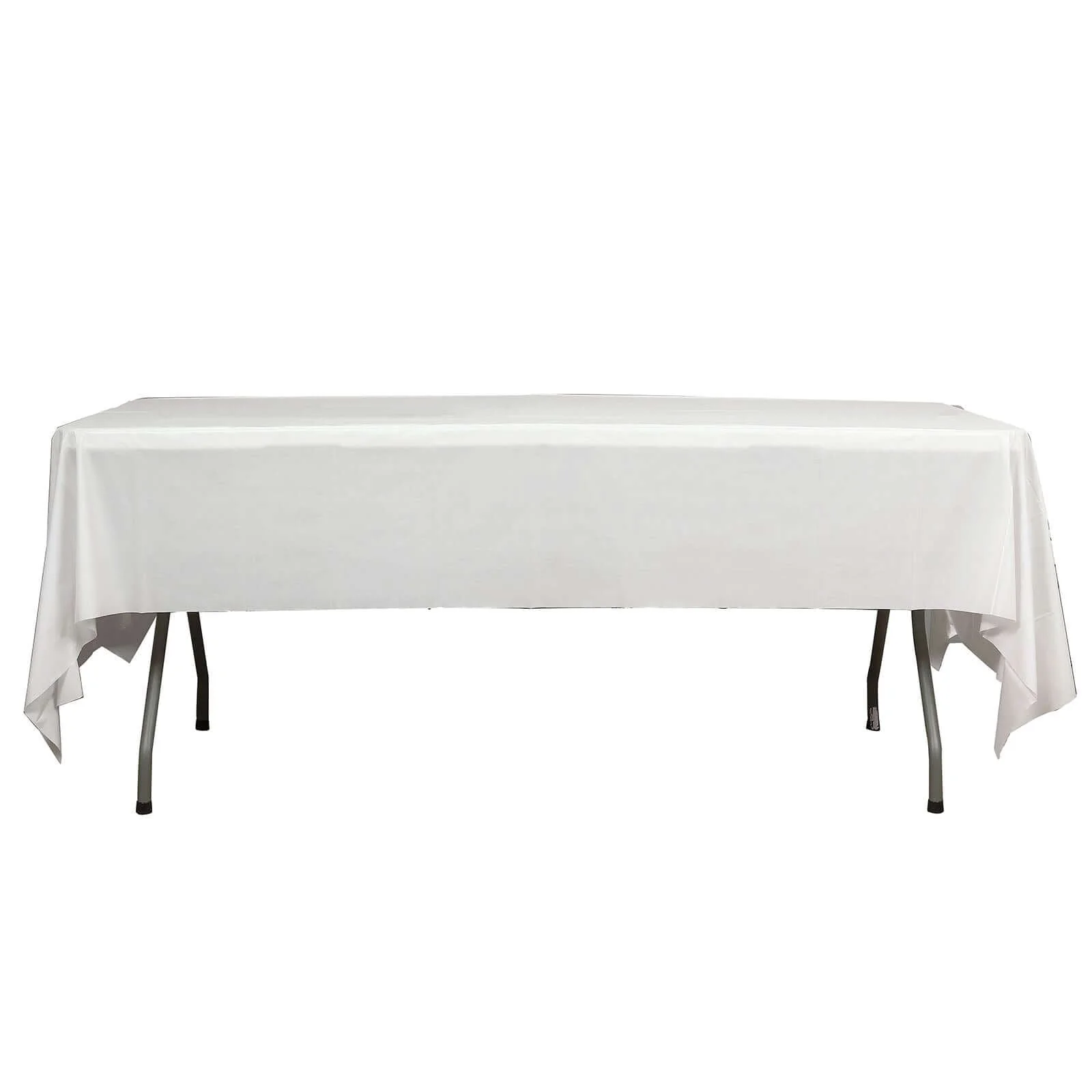 5-Pack Plastic Table Covers 54"x108" White Rectangle - PVC Waterproof Disposable Tablecloths - Image 6