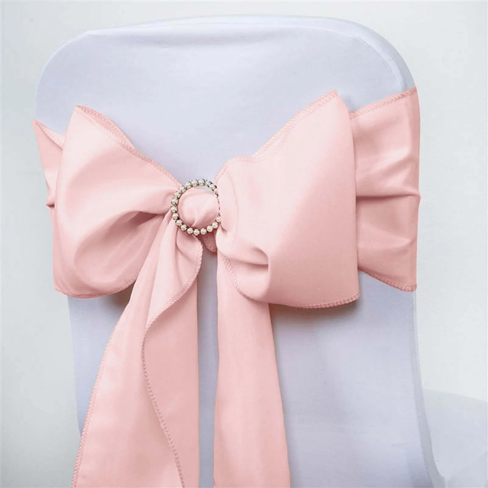 5 Pack Polyester Chair Sashes 6"x108" Blush - Image 3