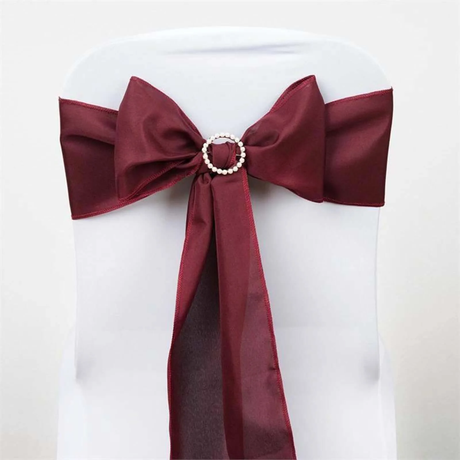 5 Pack Polyester Chair Sashes 6"x108" Burgundy