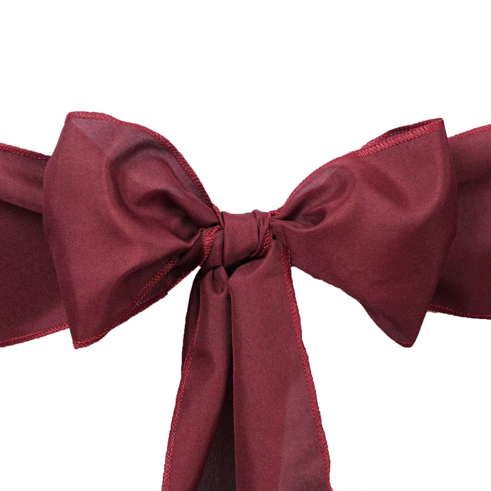 5 Pack Polyester Chair Sashes 6"x108" Burgundy - Image 6