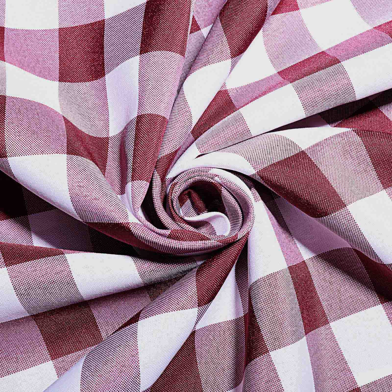 5 Pack Polyester Chair Sashes 6"x108" Burgundy/White Buffalo Plaid Pattern - Easy to Use Checkered Chair Bows - Image 7