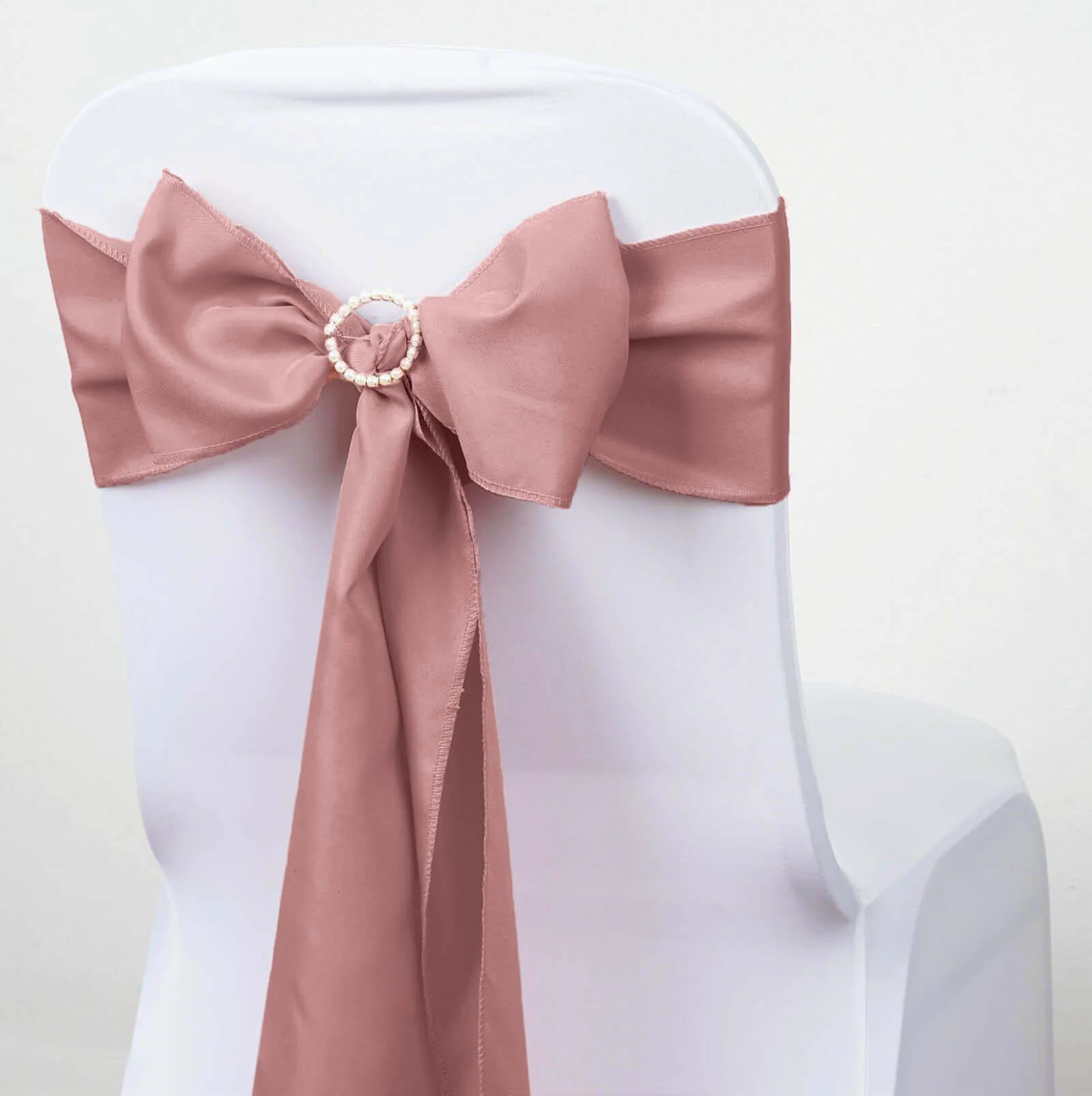 5 Pack Polyester Chair Sashes 6"x108" Dusty Rose - Image 3