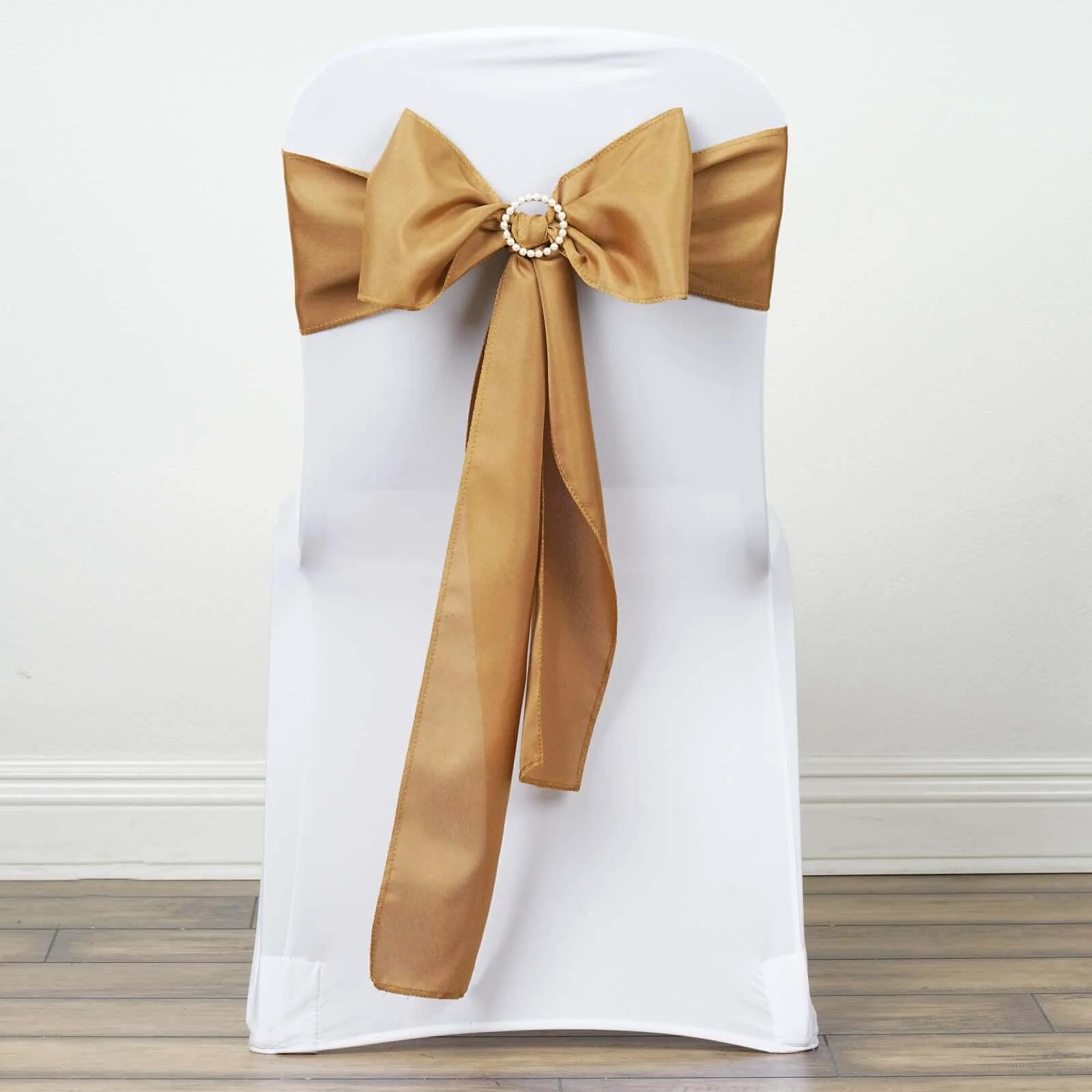 5 Pack Polyester Chair Sashes 6"x108" Gold - Versatile & Chic Chair Accessories - Image 3