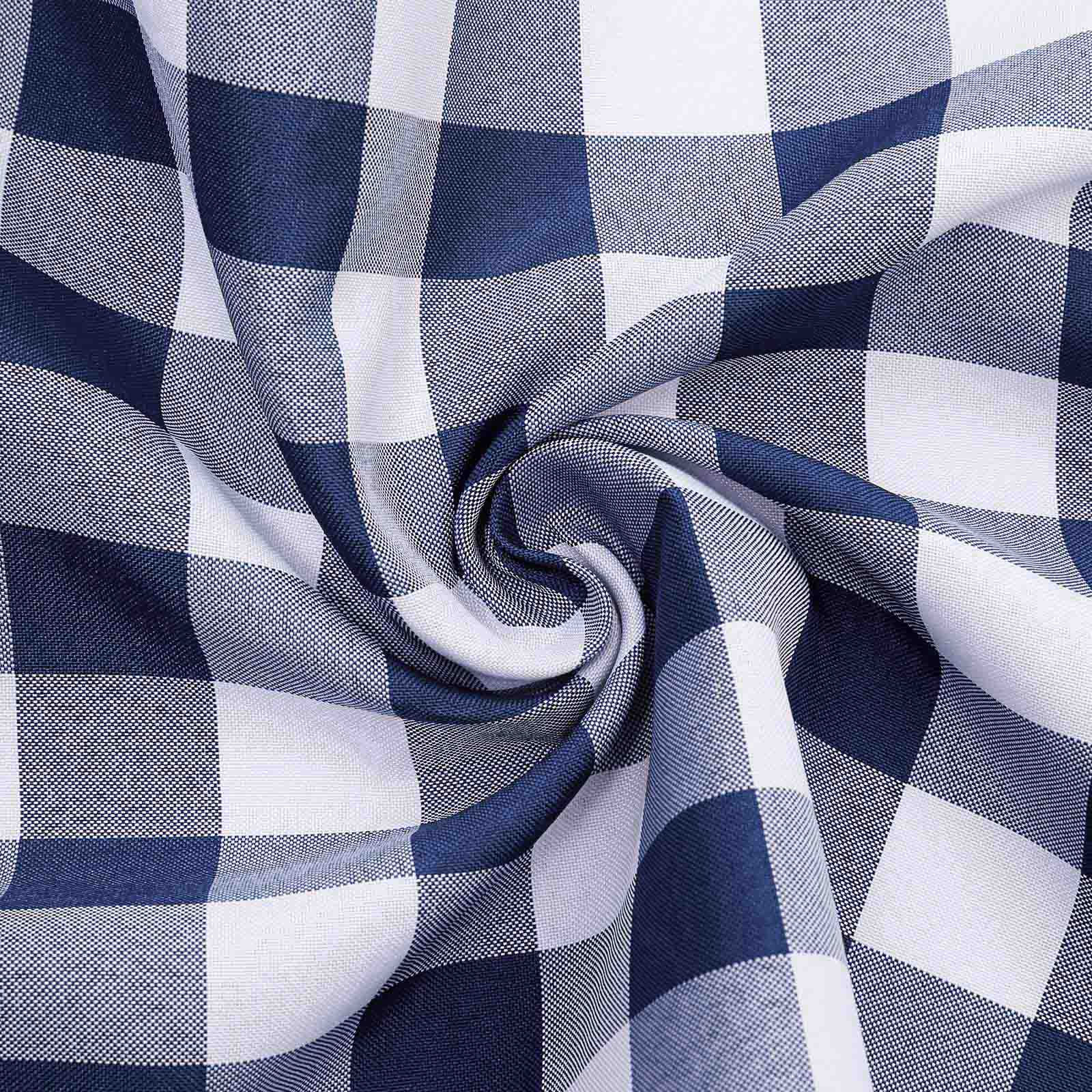 5 Pack Polyester Chair Sashes 6"x108" Navy Blue/White Buffalo Plaid Pattern - Easy to Use Checkered Chair Bows - Image 7