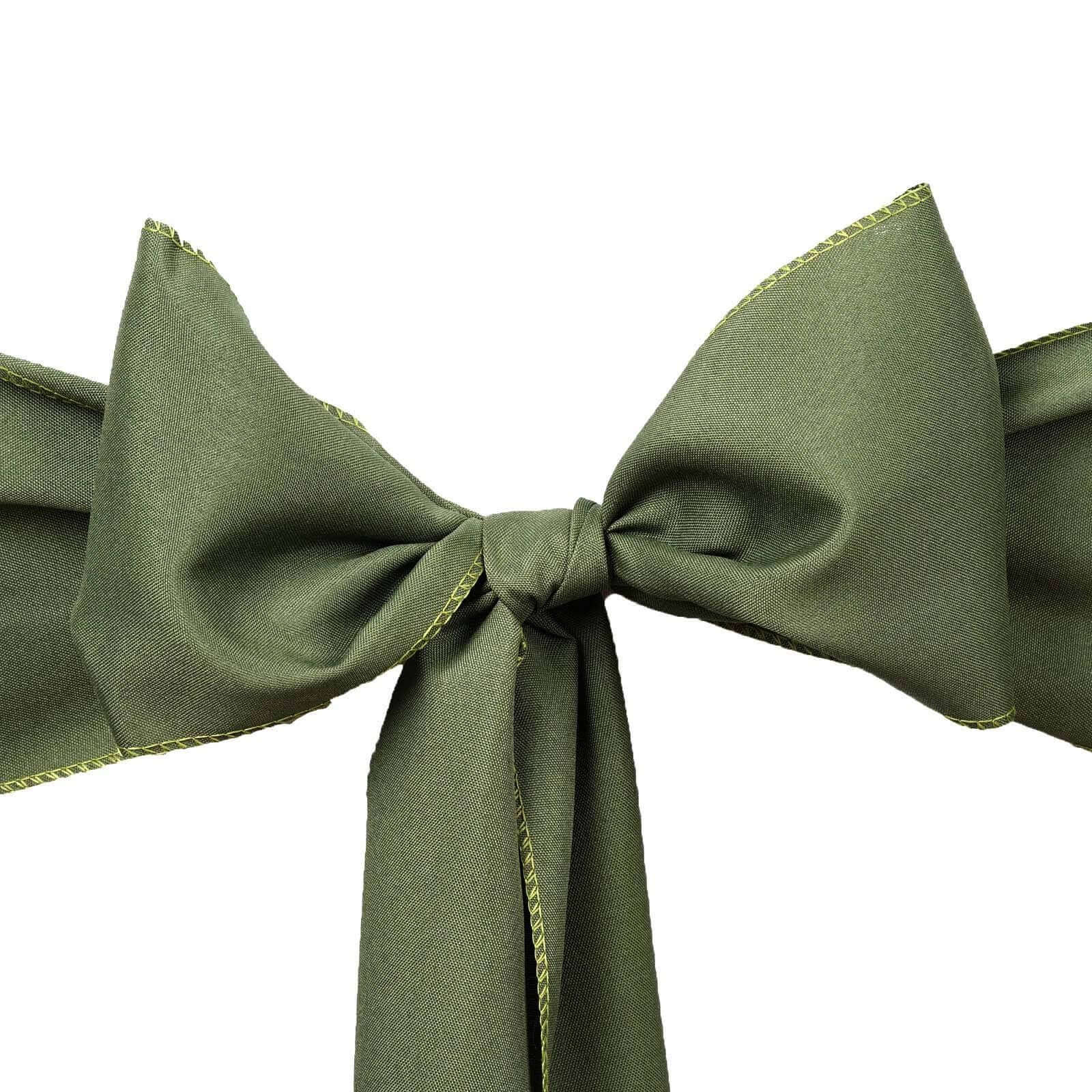 5 Pack Polyester Chair Sashes 6"x108" Olive Green - Image 6