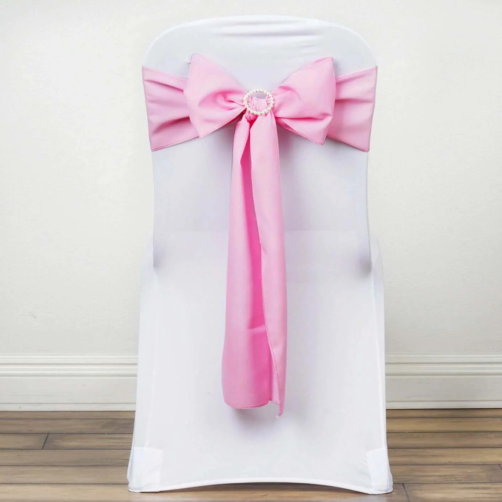 5 Pack Polyester Chair Sashes 6"x108" Pink - Image 2