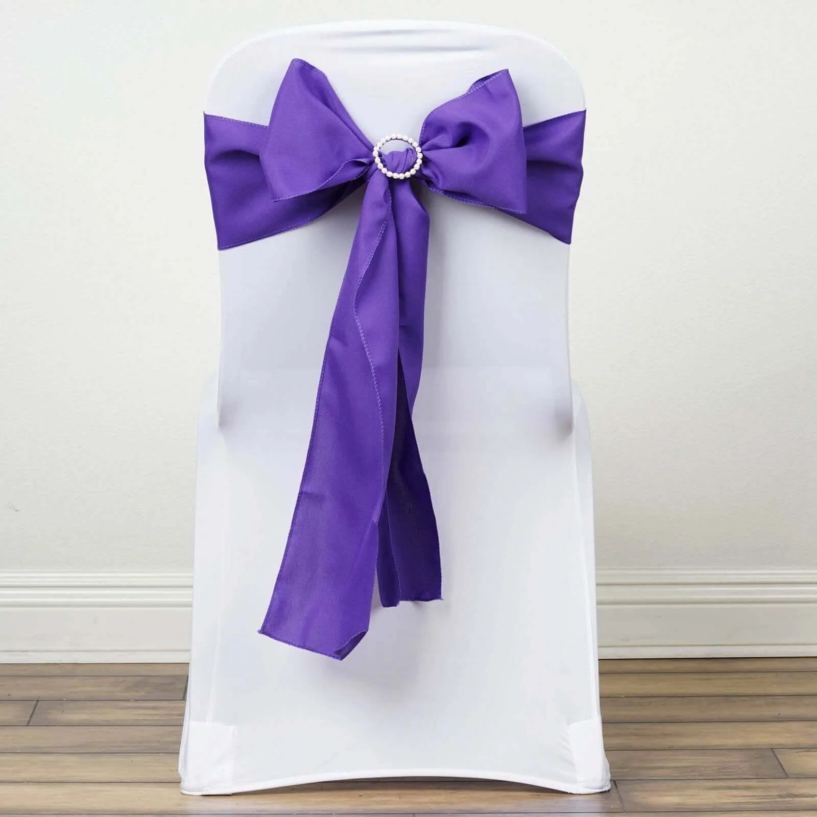 5 Pack Polyester Chair Sashes 6"x108" Purple - Image 2
