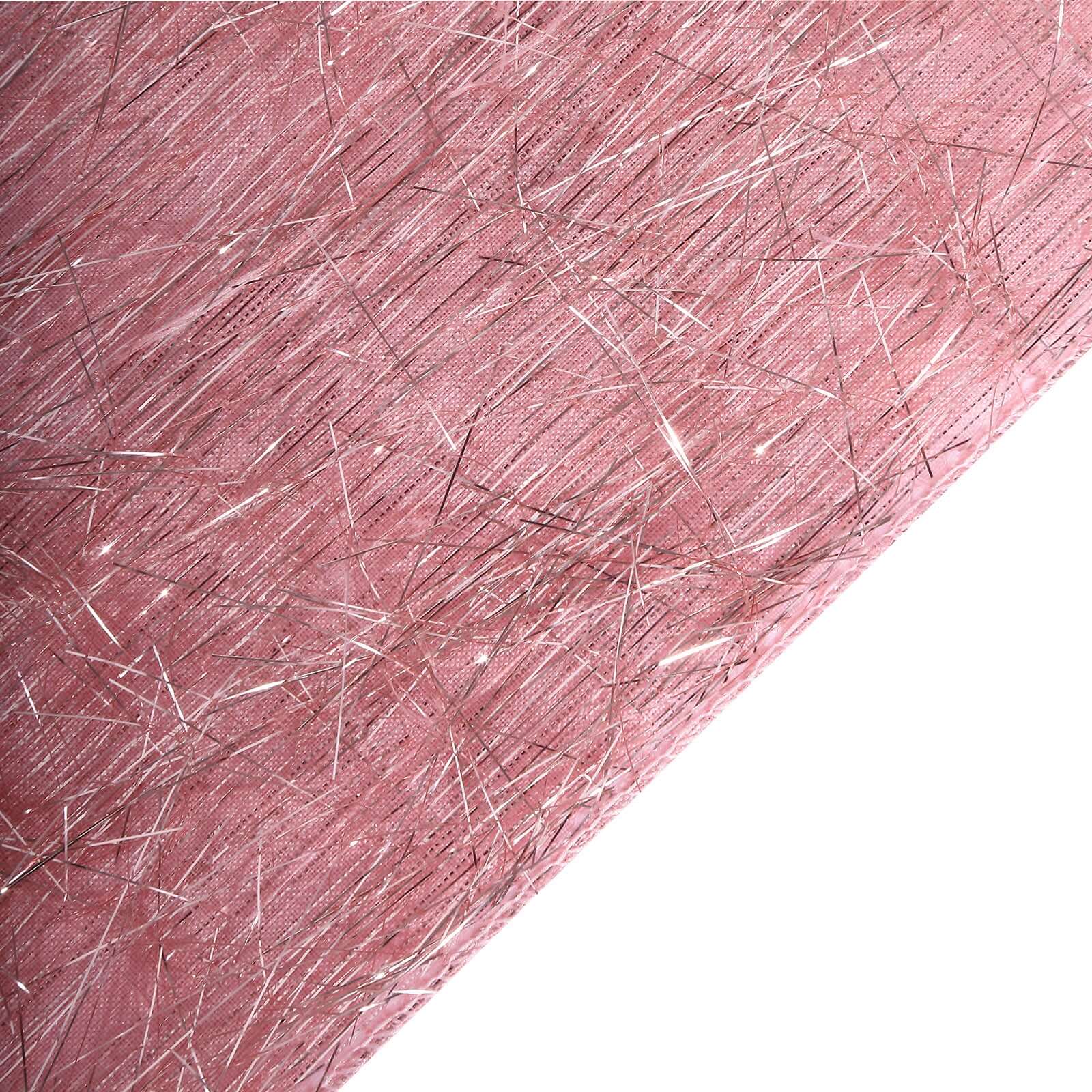 5 Pack Polyester Chair Sashes 6"x108" Rose Gold Metallic Tinsel Fringe - Durable & Reusable Chair Bows - Image 9