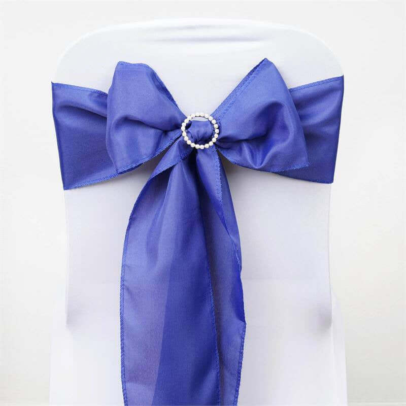 5 Pack Polyester Chair Sashes 6"x108" Royal Blue