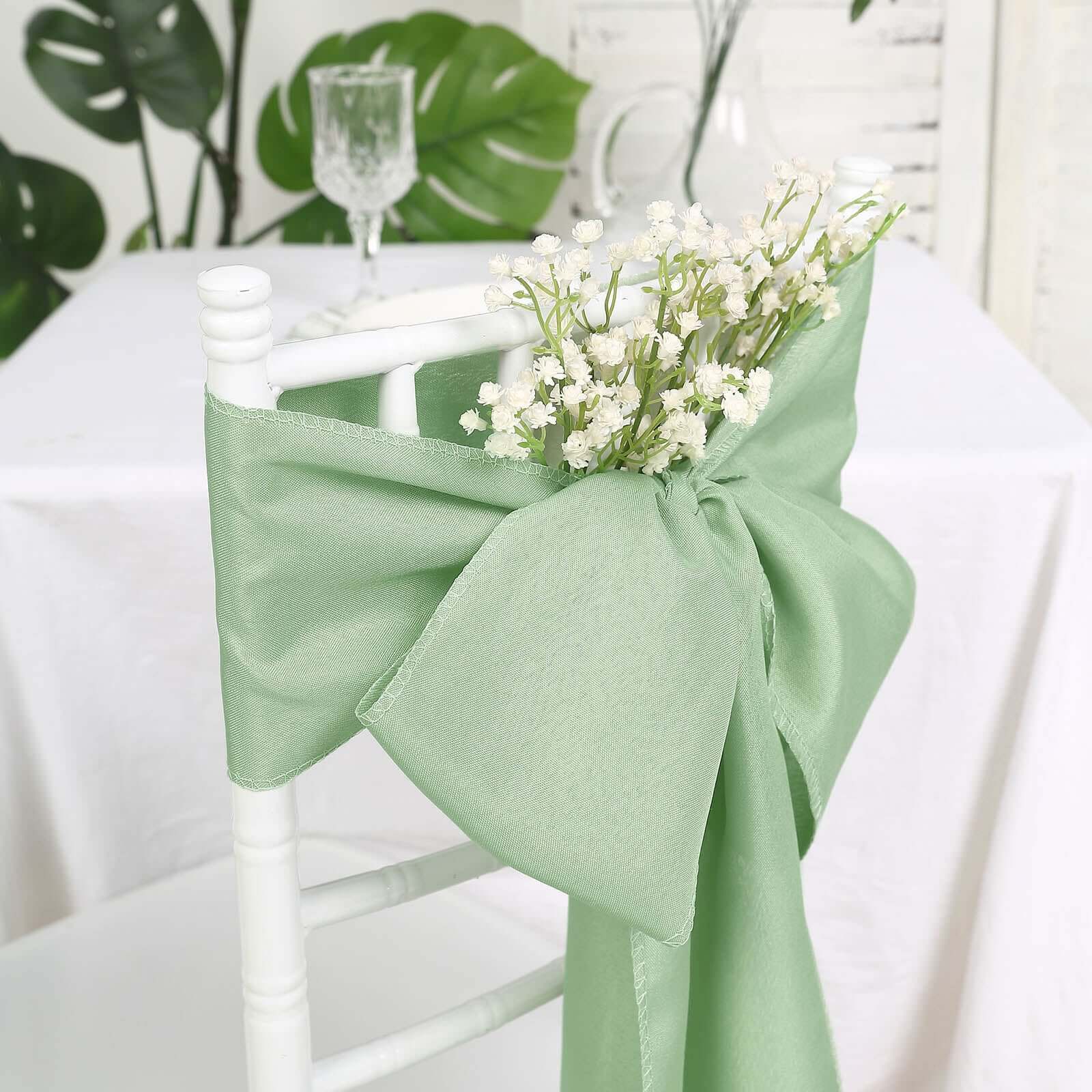 5 Pack Polyester Chair Sashes 6"x108" Sage Green - Image 9